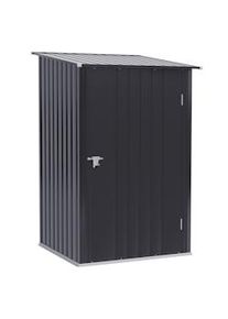 Outsunny Abrigo de Jardim 0,92 m² 100x103x160cm com Porta Fechadura Cinza Escuro