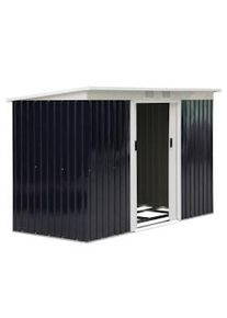Outsunny Abrigo de Jardim 280x130x172cm Abrigo de Exterior de Aço Galvanizado com Porta Corredeira e Ventilações Cinza Escuro