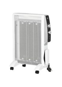 HOMCOM Aquecedor Elétrico 750W/1500W Aquecedor de Mica com Ecrã LED Controlo Remoto Termostato Temporizador 47x26,5x61,5cm Branco