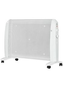 HOMCOM Aquecedor Elétrico 1000W/2000W Aquecedor de Mica com 2 Níveis de Potência e Termostato Regulável 79x27x54 cm Branco