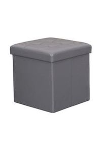 Milani Home ZARA pouf quadrato in ecopelle colore Grigio
