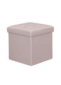 Milani Home ZARA pouf quadrato in ecopelle colore Rosa pallido