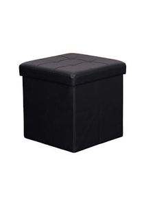 Milani Home ZARA pouf quadrato in ecopelle colore Nero