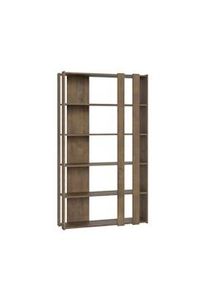 Itamoby Parete Attrezzata Small B Kato 6R 2 fianchi 4 fasce lunghe L.120 P.36 H.204 Noce