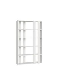 Itamoby Parete Attrezzata Small A Kato 6R 2 fianchi 4 fasce lunghe L.120 P.36 H.204 Bianco Frassinato