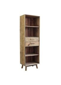 Bob Gardens Libreria con 2 cassetti e 4 ripiani in Pino riciclato cm 60x40x190 - PINE Marrone