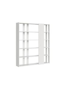 Itamoby Parete Attrezzata D Kato 6R 2 fianchi 4 fasce lunghe L.178 P.36 H.204 Bianco Frassinato