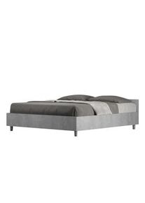 Letto Matrimoniale contenitore doppia alzata 160x200 cemento Nuamo