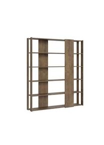 Itamoby Parete Attrezzata B Kato 6R 2 fianchi 4 fasce lunghe L.178 P.36 H.204 Noce