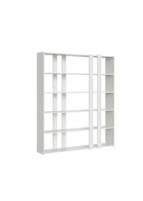 Itamoby Parete Attrezzata A Kato 6R 2 fianchi 4 fasce lunghe L.178 P.36 H.204 Bianco Frassinato