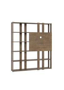 Itamoby Parete Attrezzata N Kato 6R 6 fasce lunghe 2 fasce corte 2 fasce medie pannello TV L.178 P.36 H.204 Noce