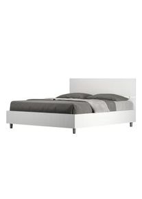 Letto Matrimoniale contenitore doppia alzata 160x200 testata dritta bianco frassino Demas