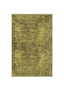 Tappeto ciniglia antiscivolo Vadi verde decorazione geometrica 120x180