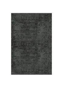 Tappeto ciniglia antiscivolo Vadi antracite decorazione geometrica 160x230