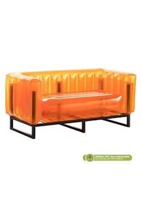 Mojow - Sofá Yomi Eko con estructura de aluminio en color naranja cristal