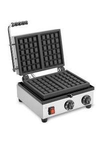 MilanToast - Placa WAFFLE 4 x 6 con superficie de cocción 29 x 25 cm - 2 gofres