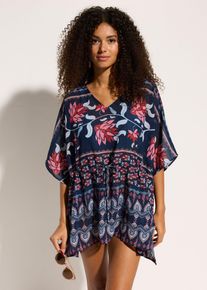 Tunica copricostume in chiffon leggero, Blu, Taglia 62/64 (3XL), bonprix