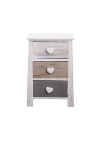 Rebecca Mobili Comodino Shabby Chic Vintage Bianco Beige Grigio 57x37x27
