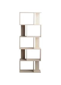 Rebecca Mobili Scaffale Libreria 5 Ripiani Abete Sbiancato Mdf Sala 169x60x24