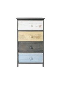 Rebecca Mobili Cassettiera Armadietto 4 Cassetti Legno Grigio Beige 72x40x29