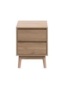 Rebecca Mobili Comodino 2 Cassetti in legno Marrone Nordico per Camera da Letto 56,5x40x40 cm