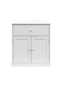 Rebecca Mobili Mobiletto Armadietto Mobile da Bagno con Cassetto 2 Ante in Legno Bianco