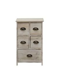 Rebecca Mobili Comodino Cassettiera Bianco Shabby Vintage 5 Cassetti 66x40x30