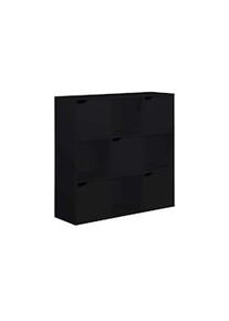 Libreria Rebecca Mobili Kachnar 90x90x30 Truciolato Nero Moderno