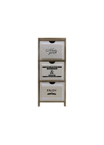 Rebecca Mobili Comodino Cassettiera 3 Cassetti Nordico Legno Chiaro Bianco 79x30x24