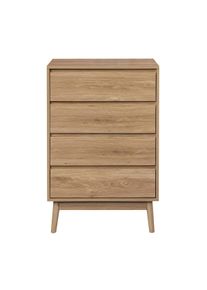 Rebecca Mobili Cassettiera Mobile 4 Cassetti Legno Marrone stile Nordico per Camera da Letto
