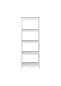 Rebecca Mobili Scaffale in Legno Bianco Libreria Moderno 4 Ripiani per Bagno Soggiorno