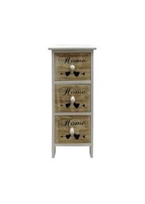 Rebecca Mobili Comodino 3 Cassetti Legno Bianco Nordico Bagno Camera 59x26x30