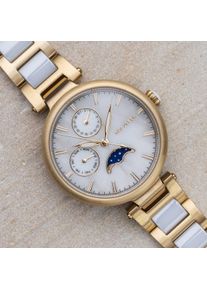 Holzkern; Reloj de Madera Moonbow (mármol/cerámica), Mujer, Madera natural