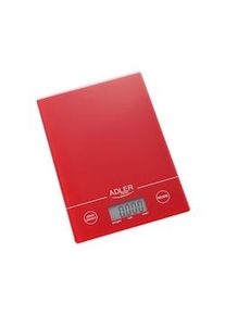 ADLER - Balança de Cozinha AD3138R, Vermelha, 5Kg/1g