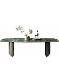 Tavolo da pranzo in ceramica dal design moderno e di lusso verde 160*90*75cm