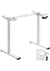 TecTake Estructura de escritorio Idun ajustable en altura con manivela - blanco - 405111
