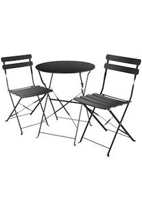 TecTake Conjunto de mesa bistró Frieda, plegable para 2 personas negro - 405160