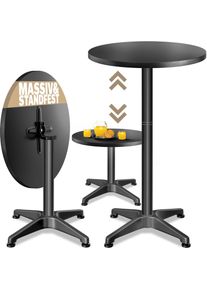 Casaria Statafel Zwart alu Ø60cm inklapbaar, in hoogte verstelbaar