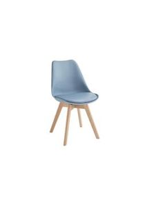 Stones Carlotta - Sedia in polipropilene ecopelle blu 4 pz