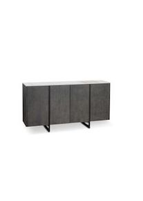 Stones Alpha - Credenza a 4 ante (160 x 40 x H 85 cm) in ceramica grigio scuro