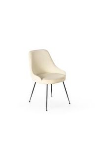 Stones Sedia in microfibra con seduta bianca e gambe nere 48,5x49x5x80h cm 1 pz