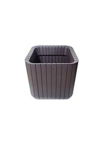 Vaso da fiori cube M in resina/polipropilene marrone cm40x40x40h