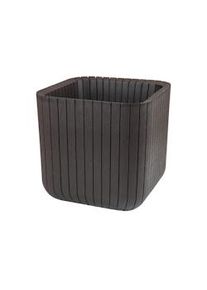 Vaso da fiori cube s in resina/polipropilene marrone