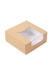 García de Pou Caixas Sushi+Janela 'Thepack' 220 G/M2 + Opp 10X10X4 Cm Castanho Cartão Ondulado Nano-Micro (400 Unidades)