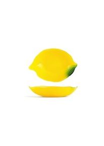Coppa citrus in vetro forma limone colore gialla cm 17.