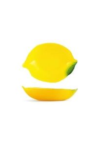 Coppa citrus in vetro forma limone colore gialla cm 24.