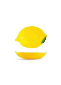 Coppa citrus in vetro forma limone colore gialla cm 20.