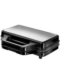 MPM MPM-MOP-45M Sandwichmaker per 2 Panini, 4 a Triangolo, Piastre Antiaderente, Termostato Acciaio Inox / Nero 900 W