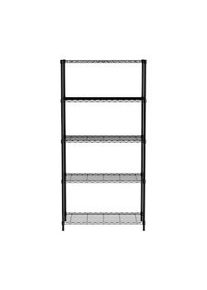 Scaffale di stoccaggio con 5 ripiani, Hendi, Cromo, 910x455x(H)1830mm