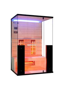 Sanotechnik Infrarotkabine , Schwarz , Holz , Fichte , 125x190x100 cm , Freizeit & Co, Wellness & Gesundheit, Infrarotkabinen